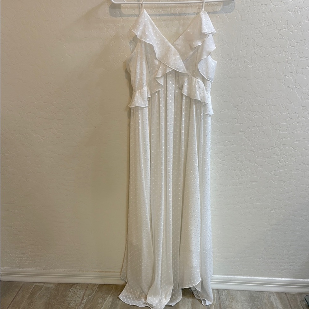 Chelsea 28 Elegant White Ruffled Maxi Dress